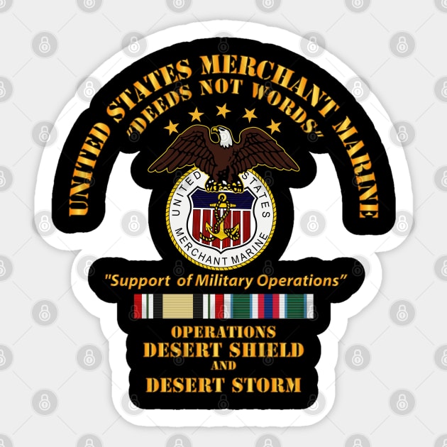 Merchant Marine - Operation Desert Shield - Storm w Svc Ribbons Sticker by twix123844